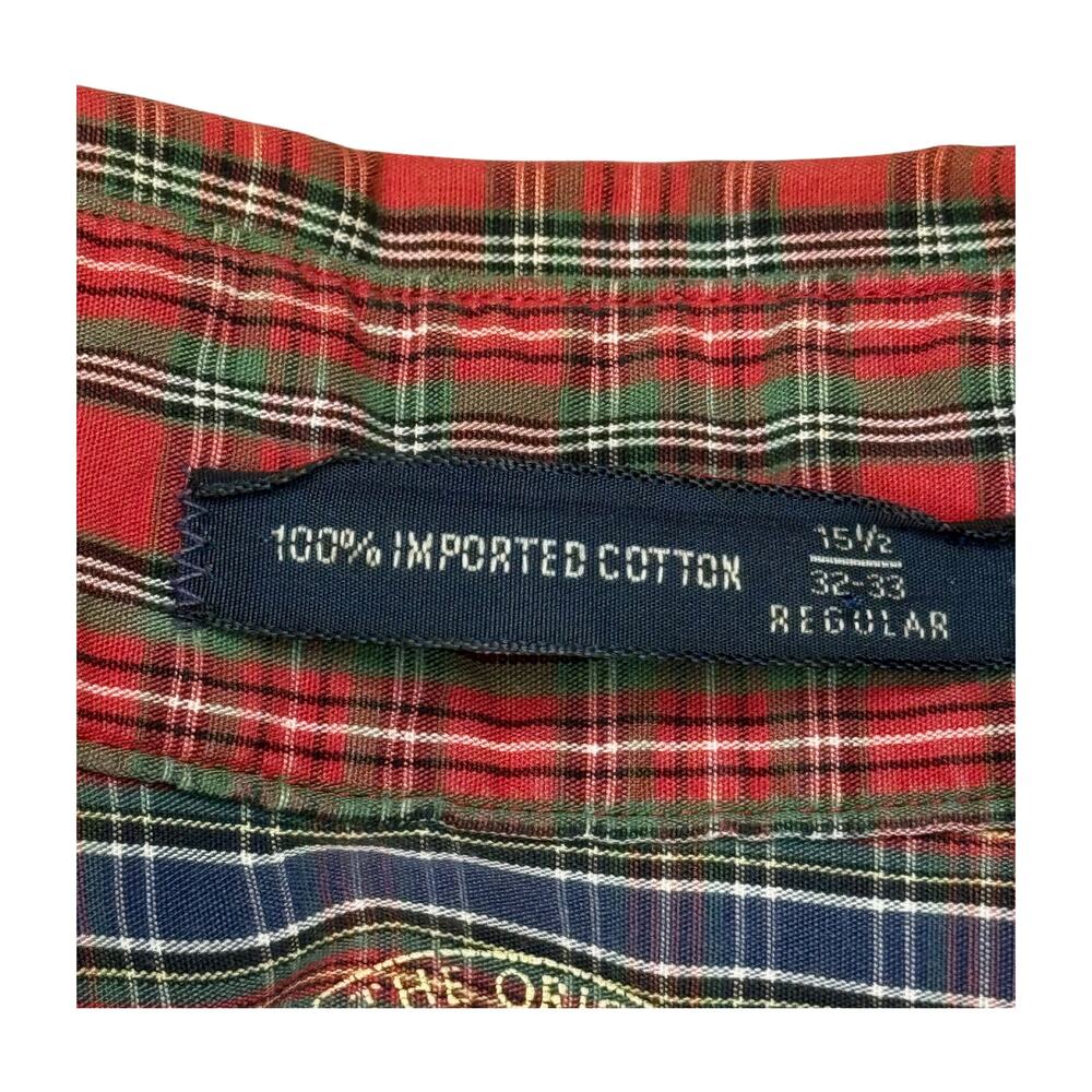BD Baggies Vintage Crazy Plaid Cotton Shirt Made in USA 15.5 - Picture 4 of 16